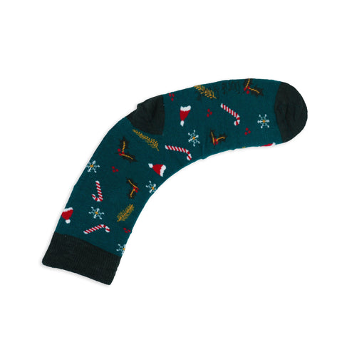 An image of a Teal Xmas calf length sock by Doris & Dude