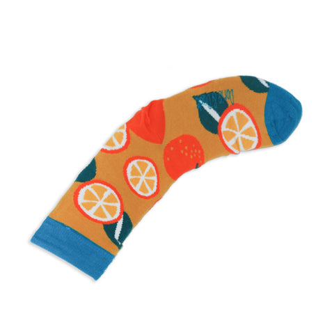 An image of a Gold Citrus calf length sock by Doris & Dude