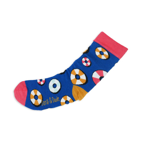 An image of a Blue Rings calf length sock by Doris & Dude