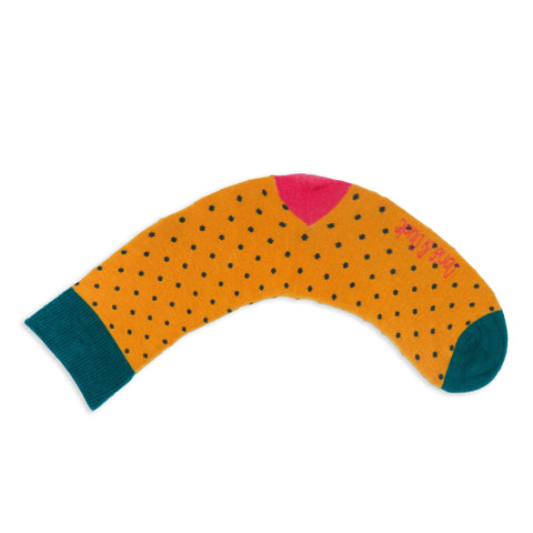 An image of a Gold Spot calf length sock by Doris & Dude