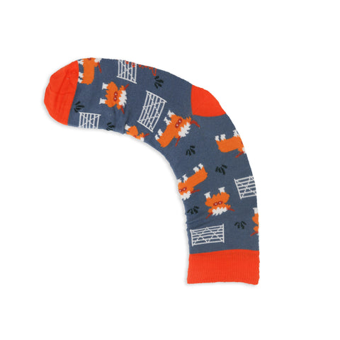 An image of a Grey Highland Cow calf length sock by Doris & Dude