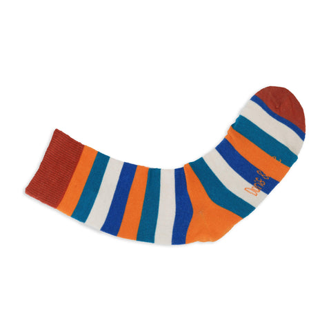 An image of a Orange Stripe calf length sock by Doris & Dude