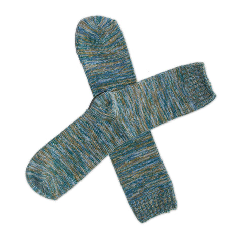 An image of Slouchy Green, calf-length sock by Doris & Dude