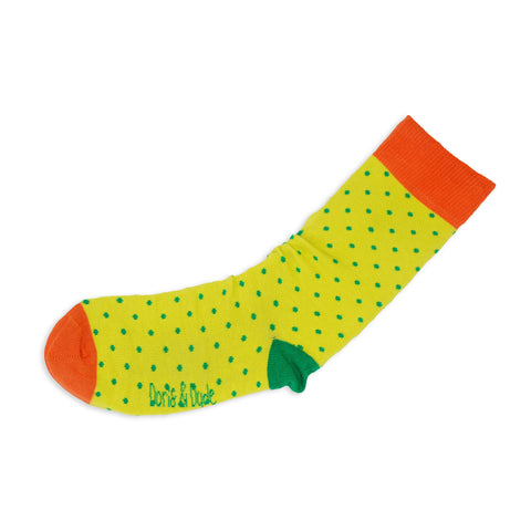 An image of a Lime Spot calf length sock by Doris & Dude