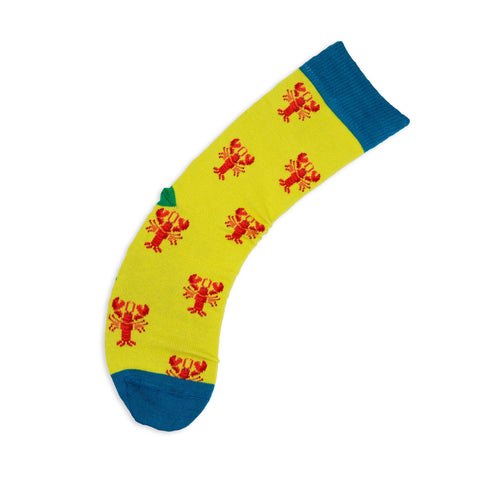 An image of a Lime Lobster calf length sock by Doris & Dude