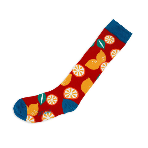 An image of a Red Citrus knee length sock by Doris & Dude