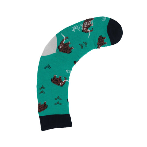 An image of a Green Woolley Mammoth calf length tights by Doris & Dude