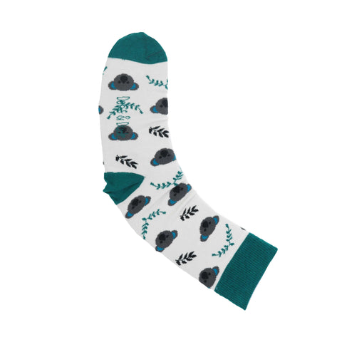 An image of a Cream Koala  calf length tights by Doris & Dude