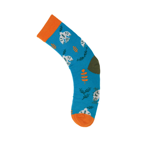 An image of a Green Dove  calf length sock by Doris & Dude