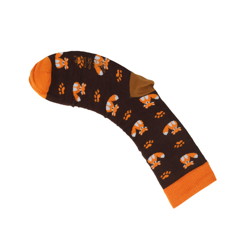 An image of a Brown Fox  calf length sock by Doris & Dude