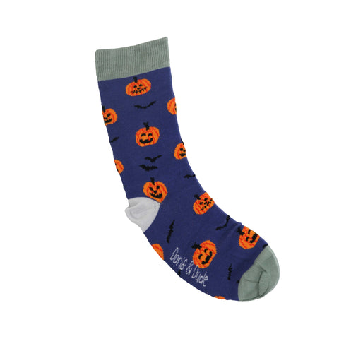 An image of a Purple Pumpkin  calf length sock by Doris & Dude