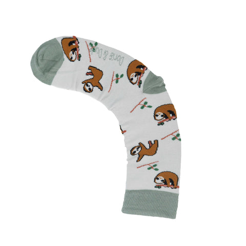 An image of a Cream Sloth  calf length sock by Doris & Dude