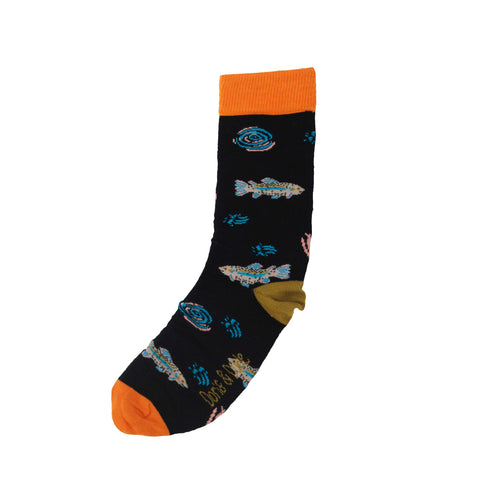 An image of a Black Fish  calf length sock by Doris & Dude