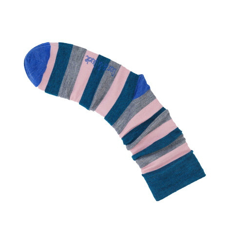An image of a Pink Stripe  calf length sock by Doris & Dude