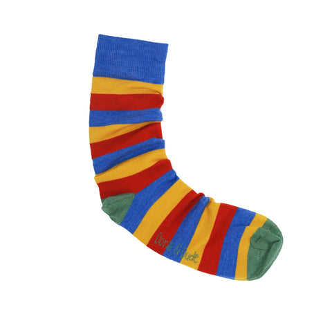 An image of a Blue Stripe  calf length sock by Doris & Dude