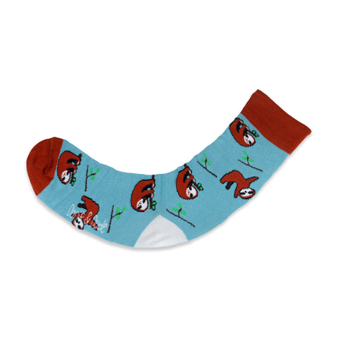 An image of Mint Sloth, calf-length sock by Doris & Dude