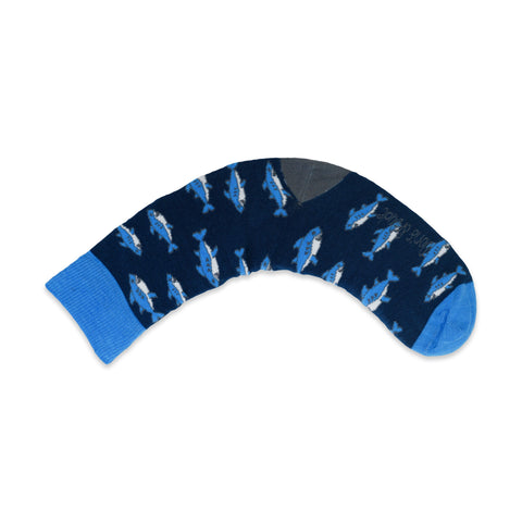 An image of Blue Shark, ankle-length sock by Doris & Dude