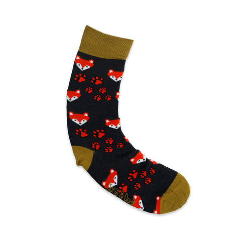 An image of Brown Fox, calf-length sock by Doris & Dude