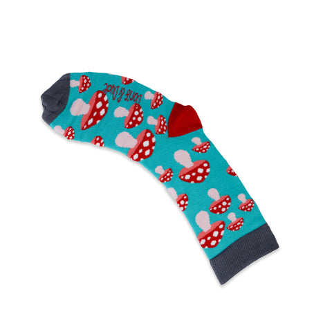 An image of Mint Mushroom, calf-length sock by Doris & Dude