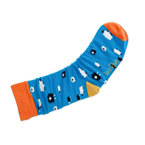 An image of Teal Sheep, calf-length sock by Doris & Dude