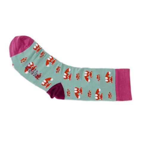 An image of Mint Fox, calf-length sock by Doris & Dude