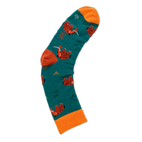 An image of Green Mammoth, calf-length sock by Doris & Dude