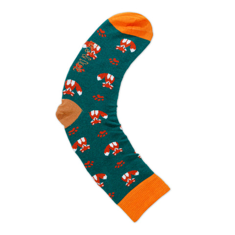 An image of Green Fox, calf-length sock by Doris & Dude