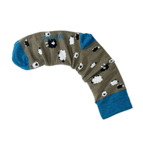 An image of Green Sheep, calf-length sock by Doris & Dude