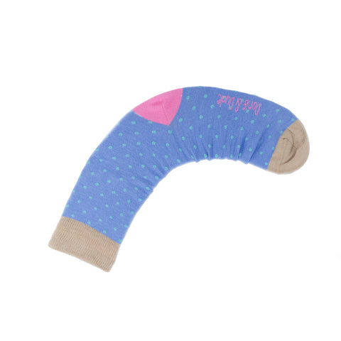 An image of Pale Blue Spot, calf-length sock by Doris & Dude