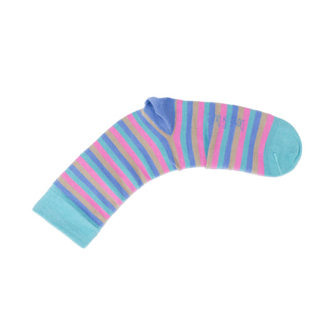 An image of Pink Stripe, calf-length sock by Doris & Dude