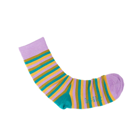 An image of Gold Stripe, calf-length sock by Doris & Dude