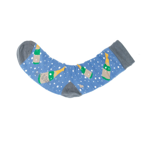 An image of Blue Champagne, calf-length sock by Doris & Dude