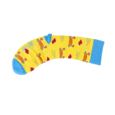 An image of Yellow Crab, calf-length sock by Doris & Dude
