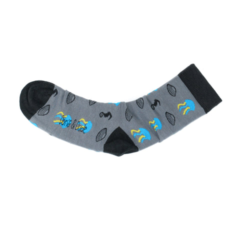 An image of Grey Jellyfish, calf-length sock by Doris & Dude